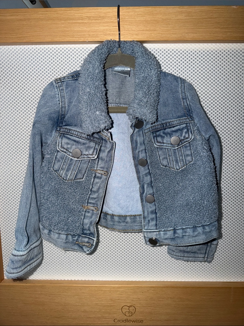Blue Sherpa-Lined collar Denim Jacket